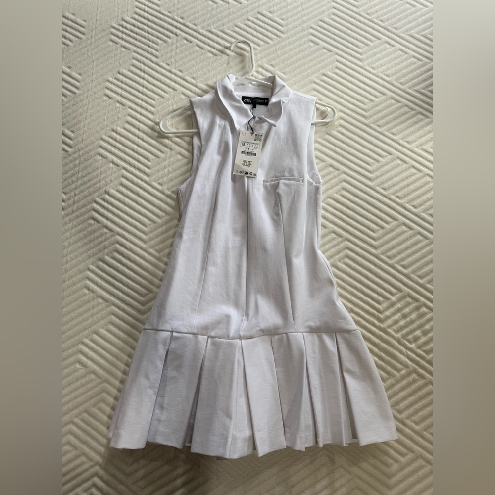 Zara White Sleeveless jumpsuit dress